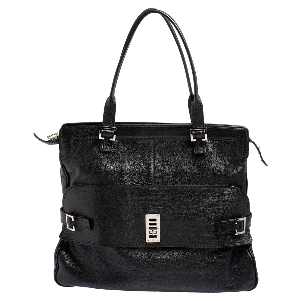 Pre-owned Mulberry Black Leather Maggie Tote