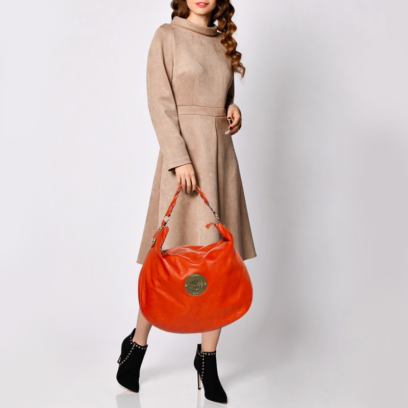 

Mulberry Orange Leather Large Daria Hobo