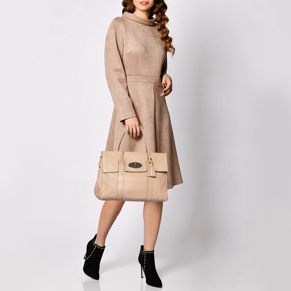 

Mulberry Beige Leather Bayswater Satchel