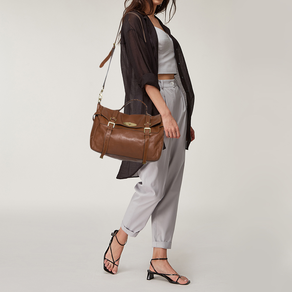 

Mulberry Brown Leather Oversized Alexa Satchel