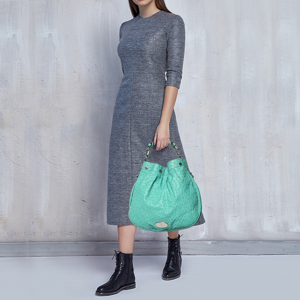 

Mulberry Green Ostrich Mitzy Hobo