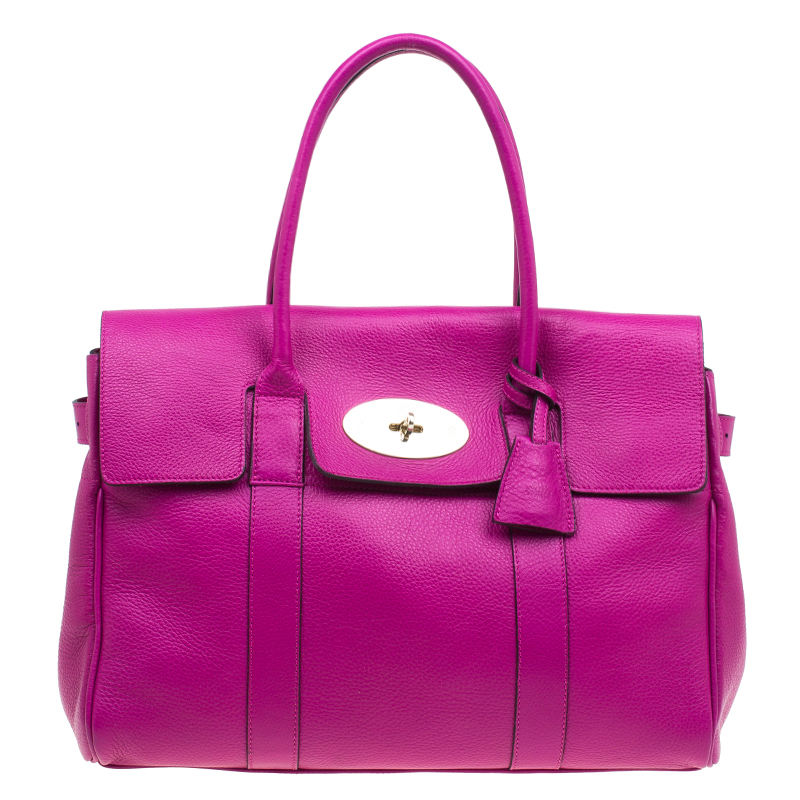 Pre Owned حقيبة مالبري بايز ووتر وردي جلد محبب