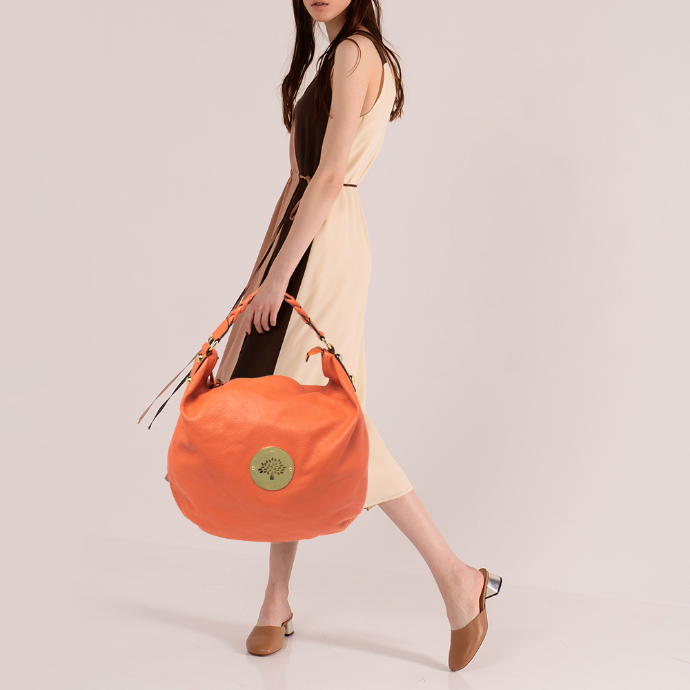 

Mulberry Orange Leather Large Daria Hobo