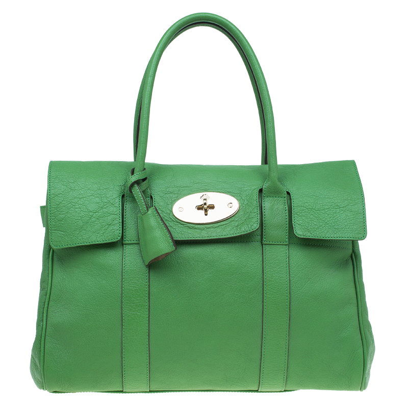 Pre Owned Mulberry Green Leather Bayswater Satchel