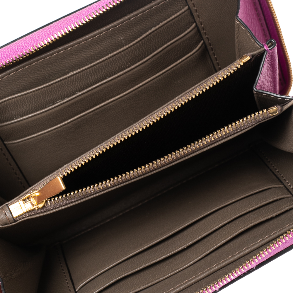 

Mulberry Pink Leather Zip Around Compact Wallet
