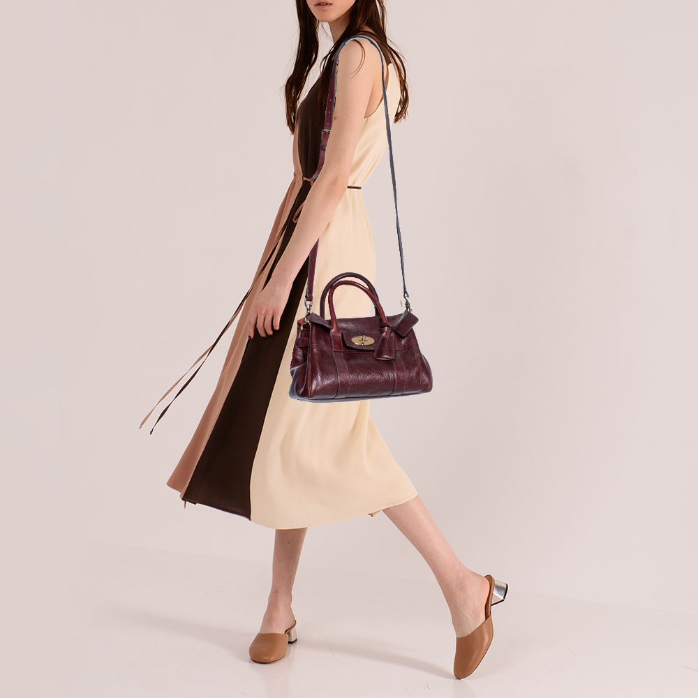 

Mulberry Burgundy Leather Small Bayswater Satchel