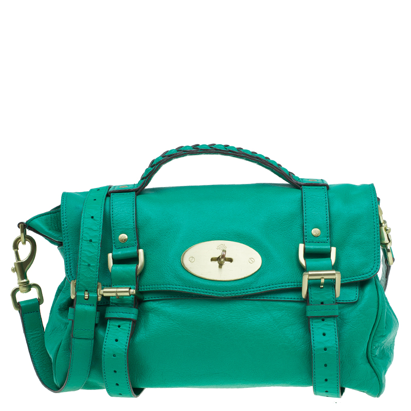 Mulberry Green Leather Alexa Shoulder Bag