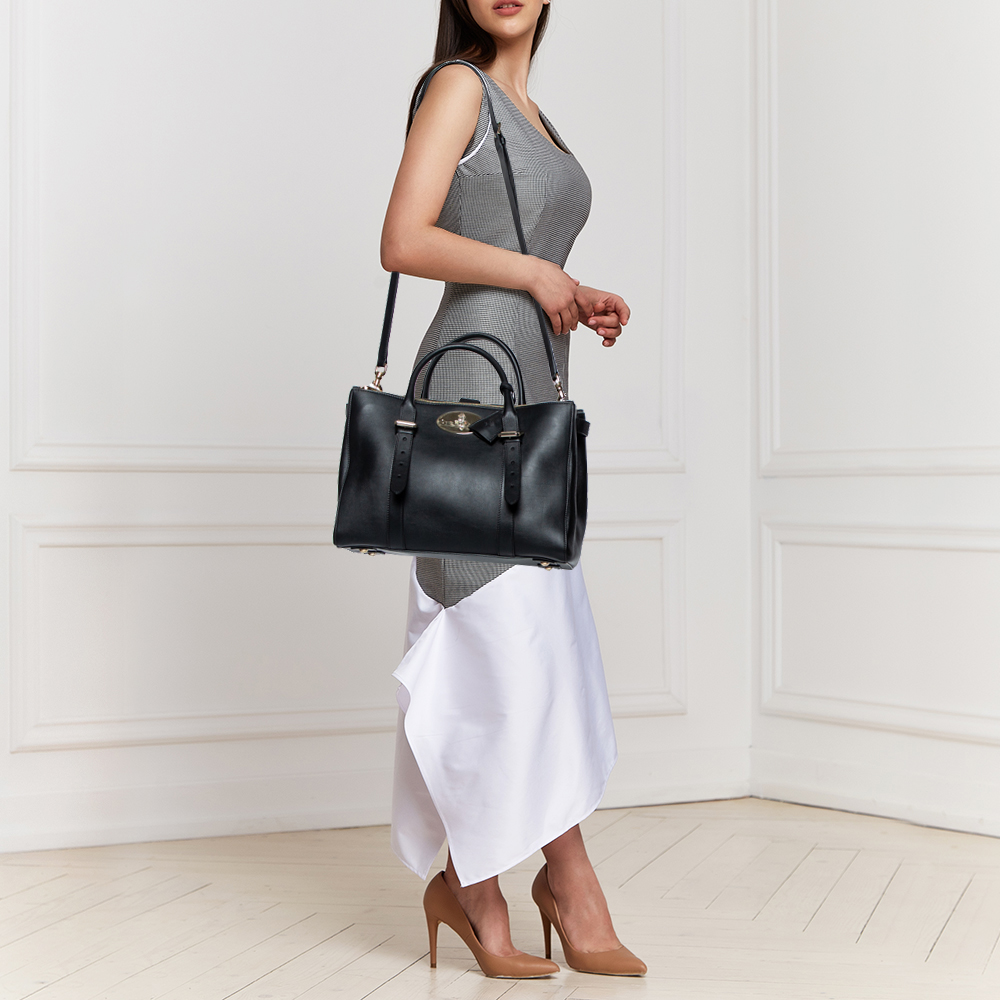 

Mulberry Black Leather Bayswater Tote