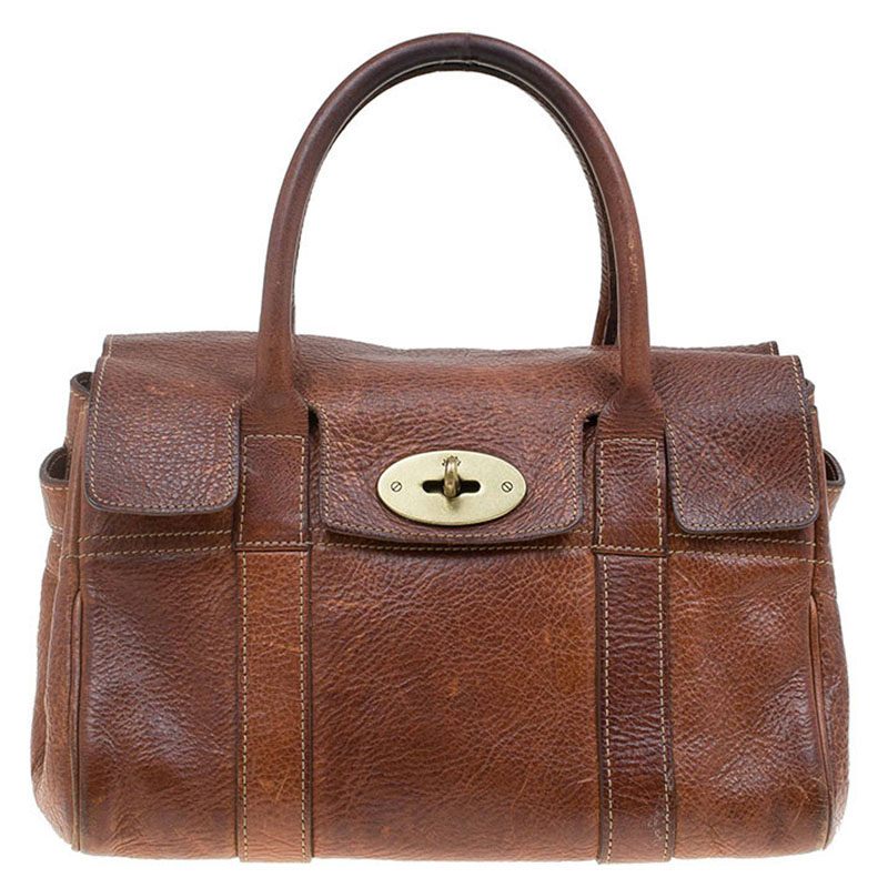 Pre Owned Mulberry Brown Leather Small Bayswater Satchel