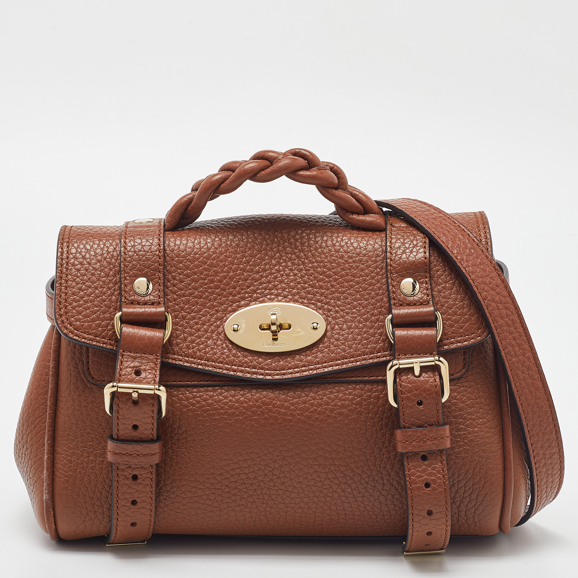Pre Owned Mulberry Tan Leather Mini Alexa Satchel
