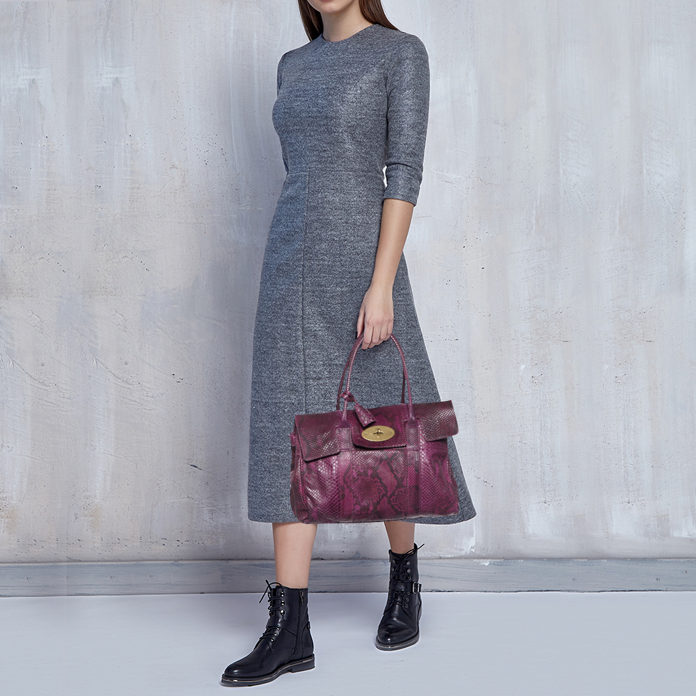 

Mulberry Purple Python Bayswater Satchel