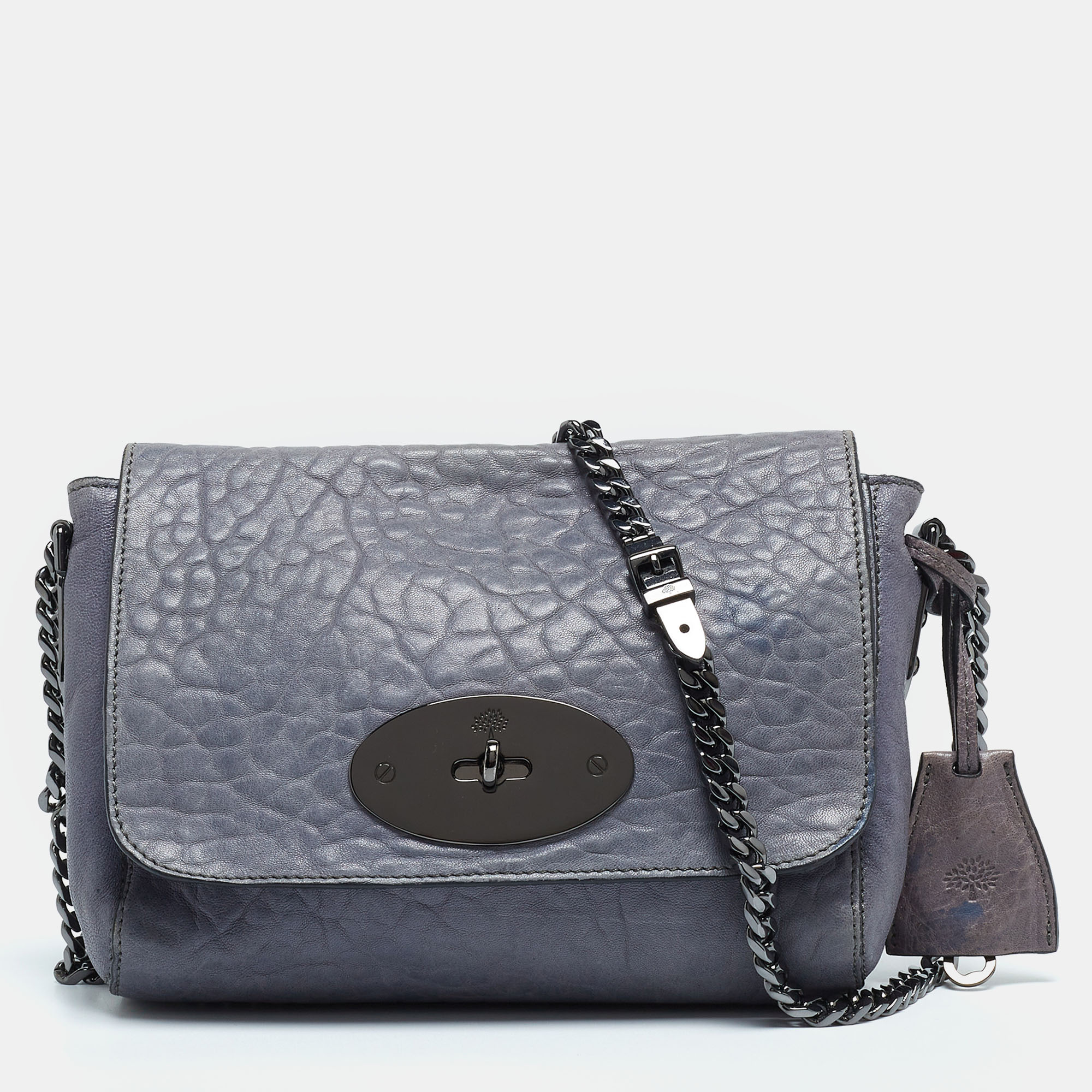 Pre-owned Mulberry Blue Leather Lily Crossbody Bag