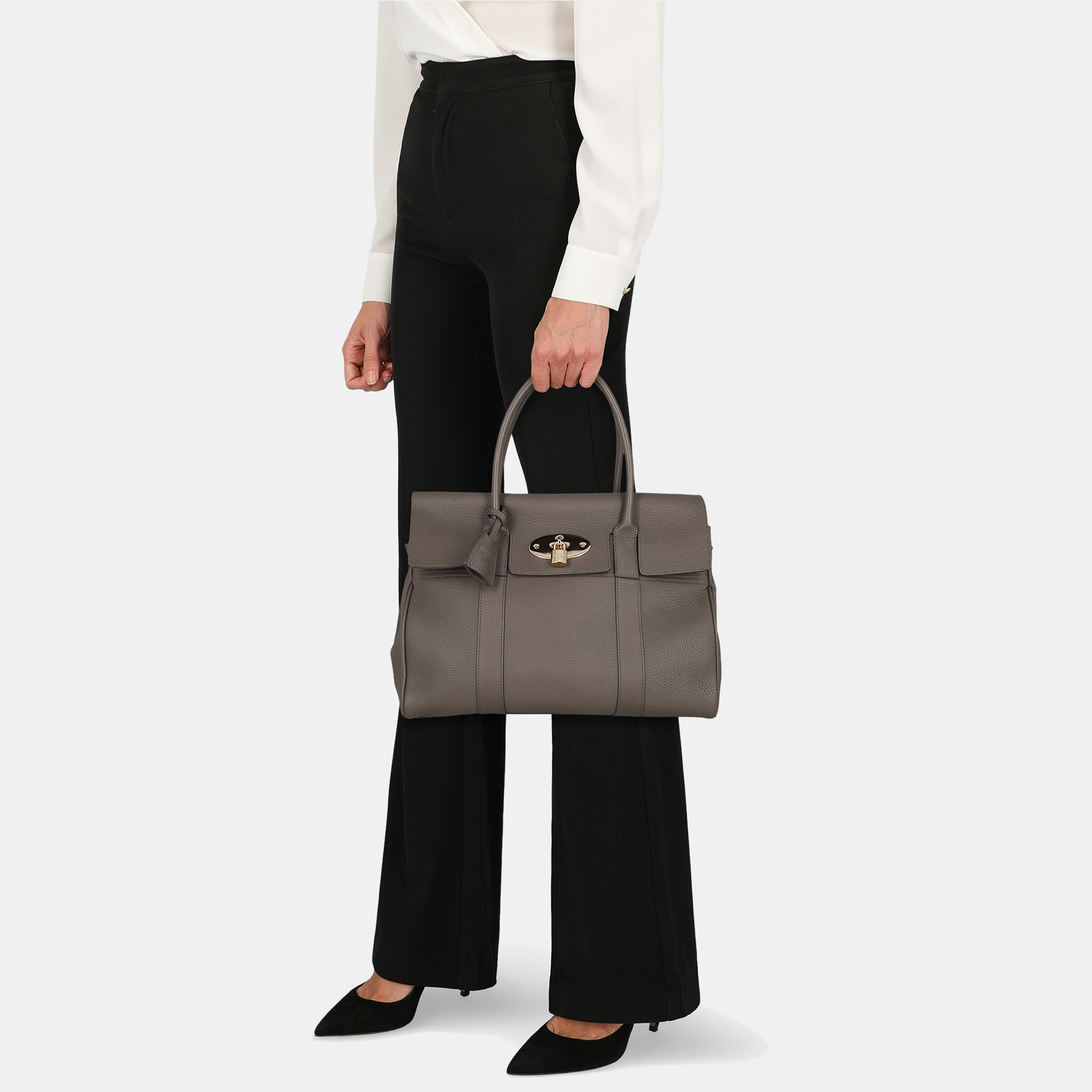 

Mulberry Bayswater - Women's Leather Handbag - Grey