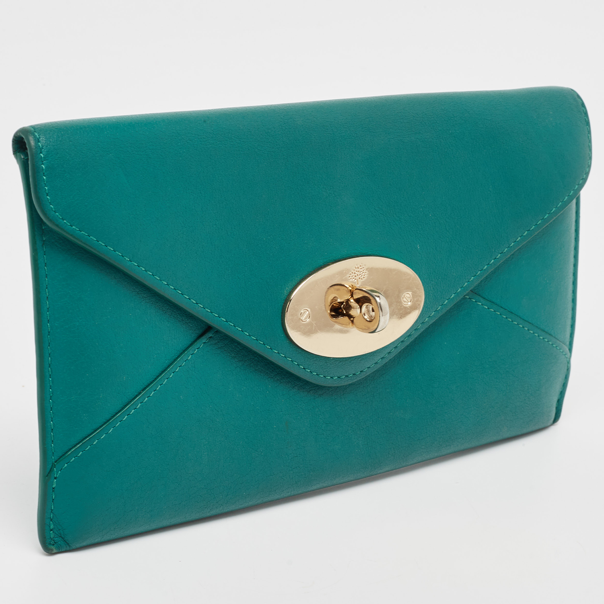 

Mulberry Green Leather Envelope Wallet