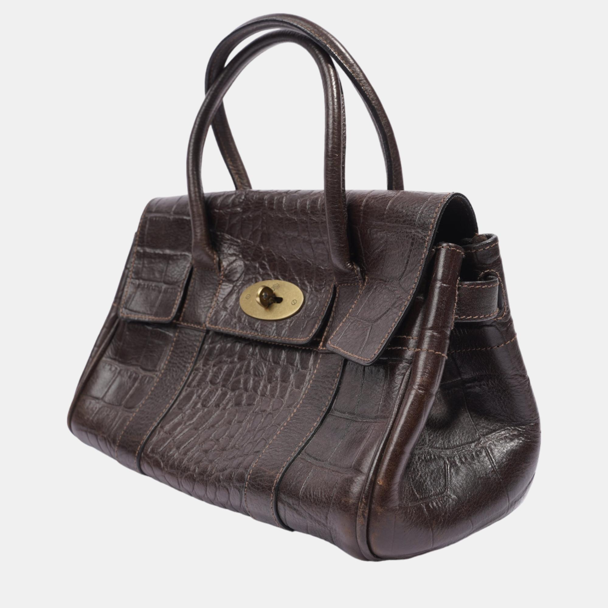

Mulberry Womens Small Bayswater Brown Croc