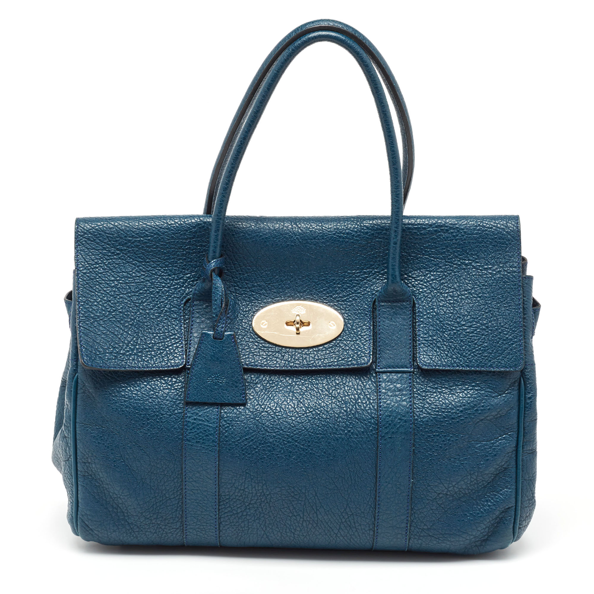 Pre-owned Mulberry Teal Blue Leather Bayswater Satchel