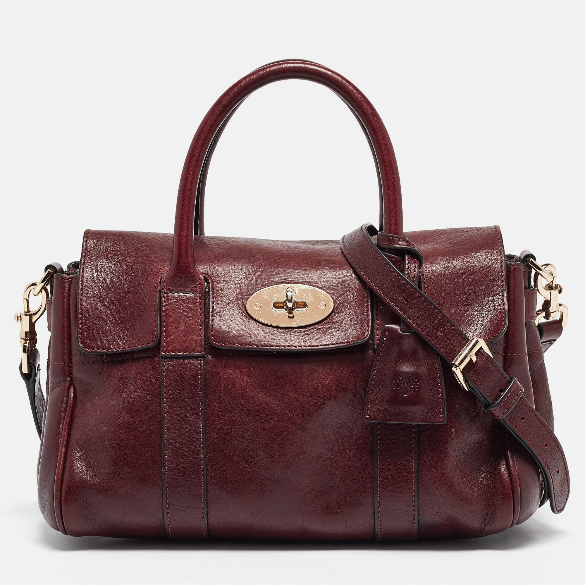 

Mulberry Burgundy Leather  Bayswater Satchel