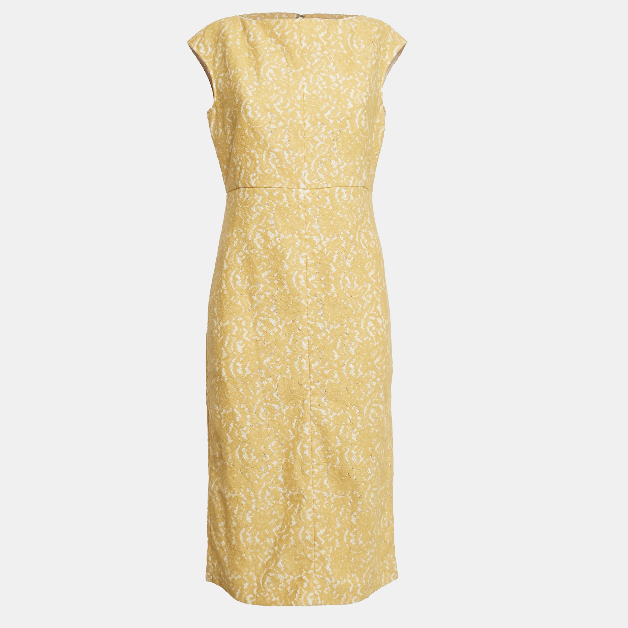 

Nº21 Yellow Lace Sleeveless Midi Dress M