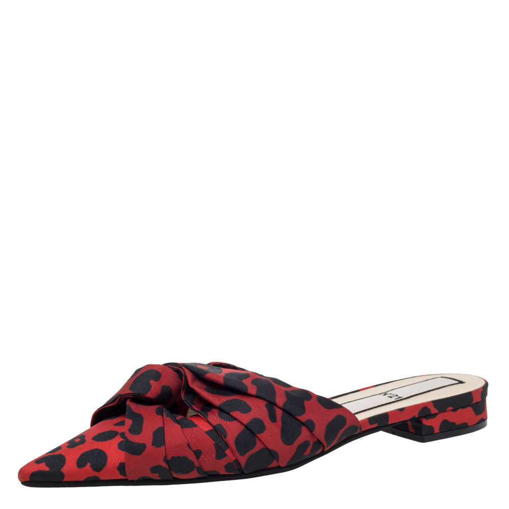 leopard print flat mules