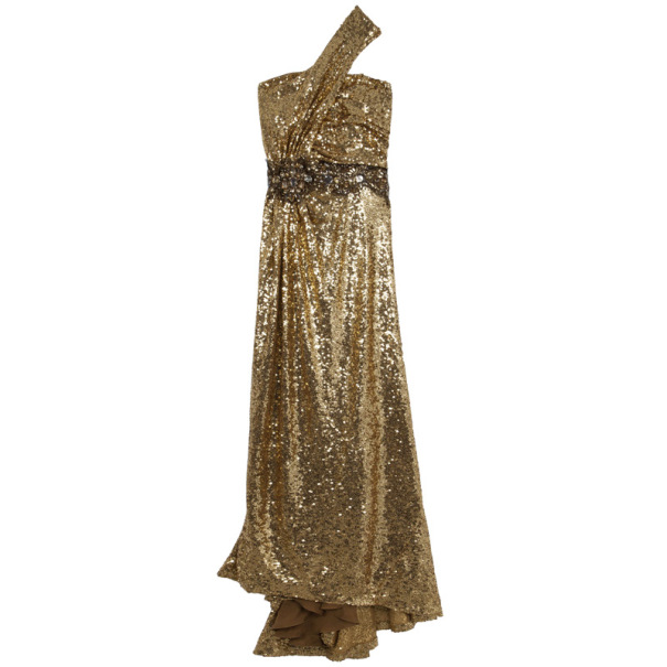 Naeem Khan Gold Sequin Embellished Gown L Naeem Khan | TLC