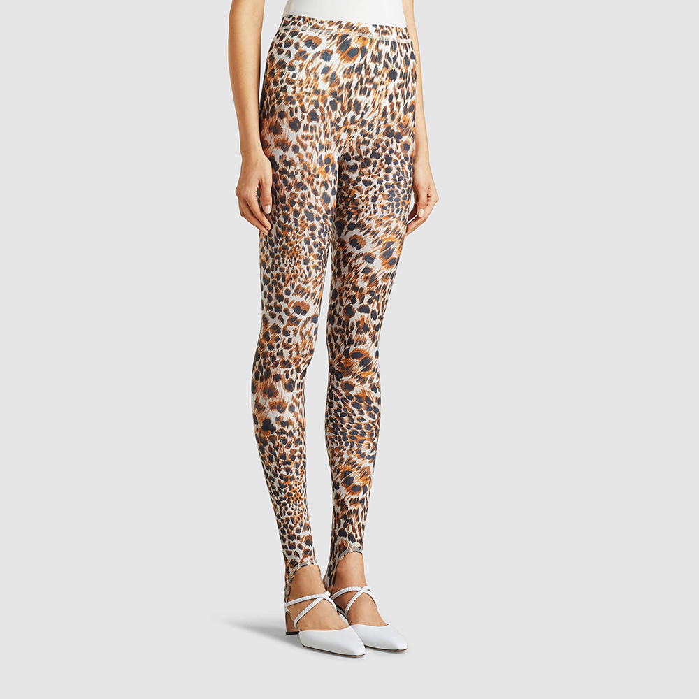 

NANUSHKA Animal Skylar Leopard Print Woven Leggings, Brown