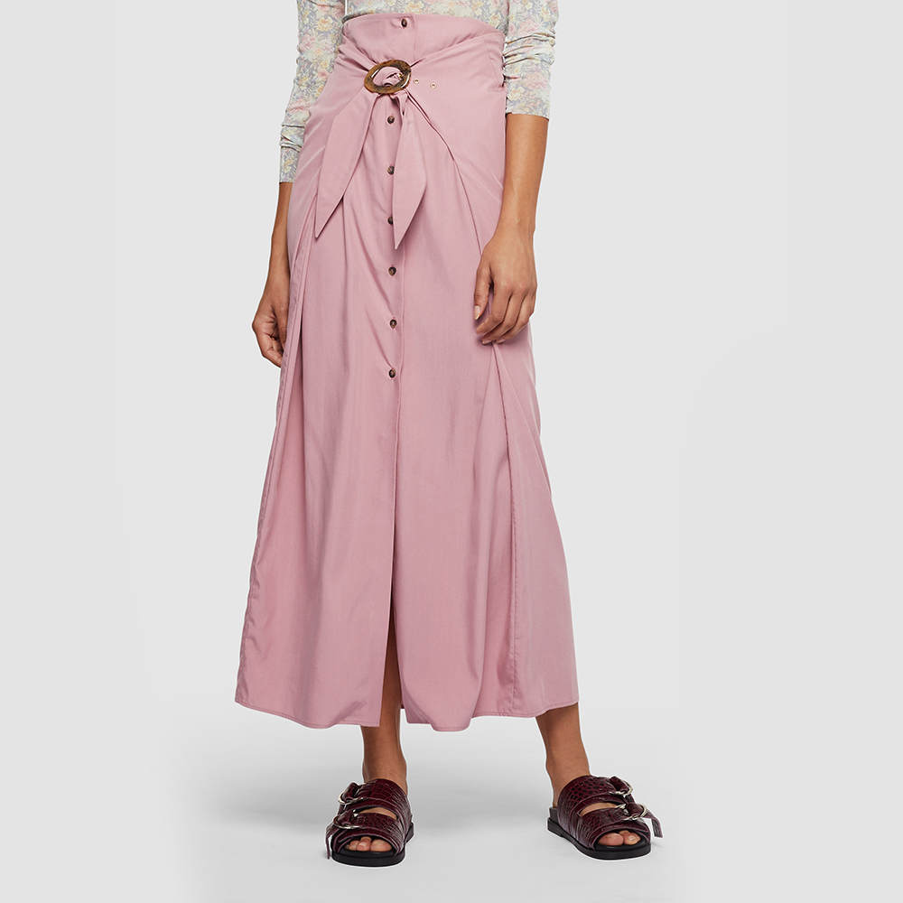 

NANUSHKA Pink Chemia Cotton Terry Wrap Maxi Skirt