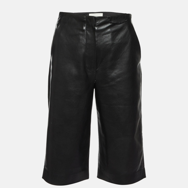 

Nanushka Black Faux Leather Culottes XS