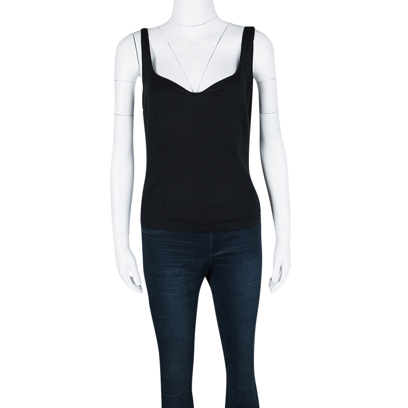 

Narciso Rodriguez Navy Blue Contrast Trim Detail Sleeveless Top