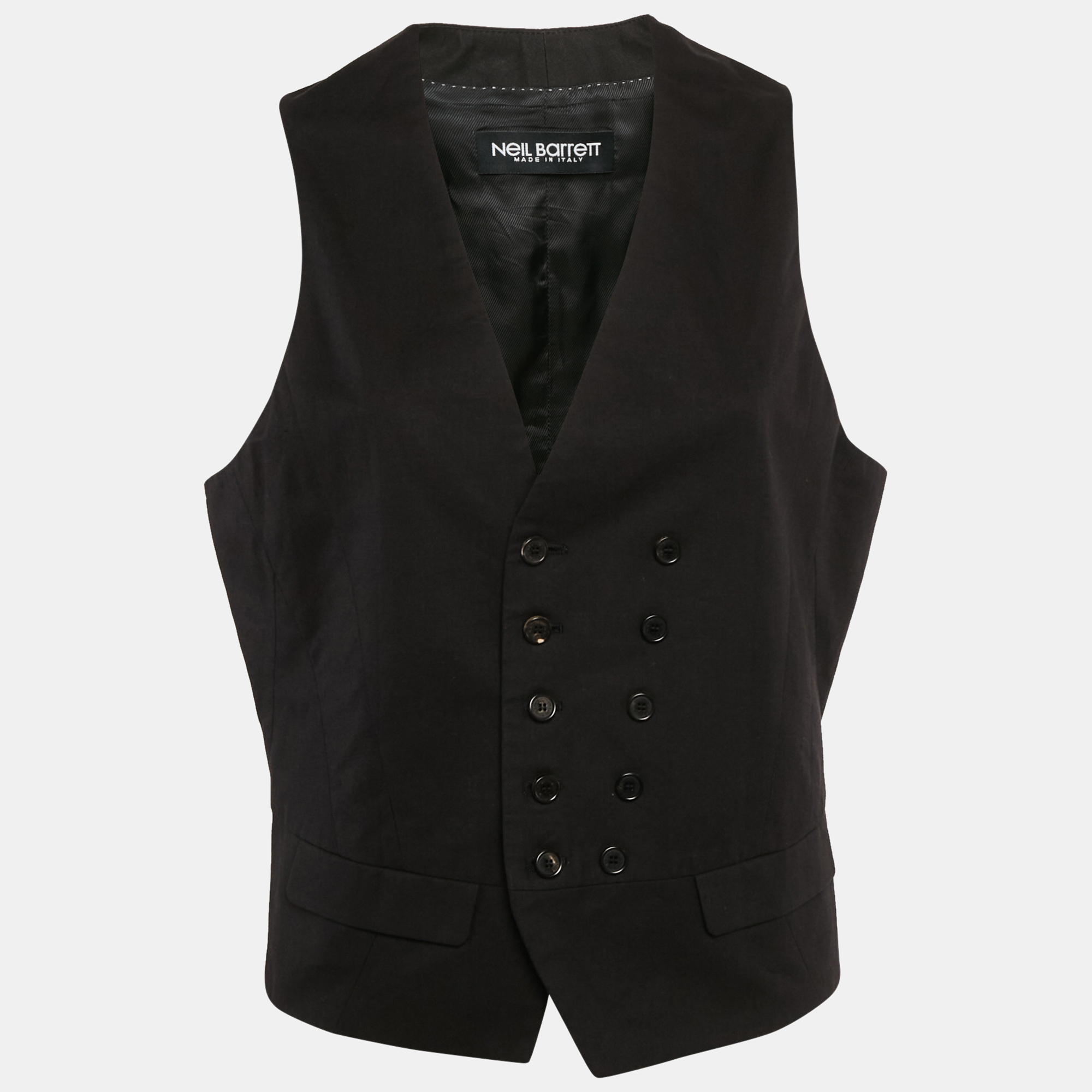 

Neil Barrett Black Cotton Blend Vest L