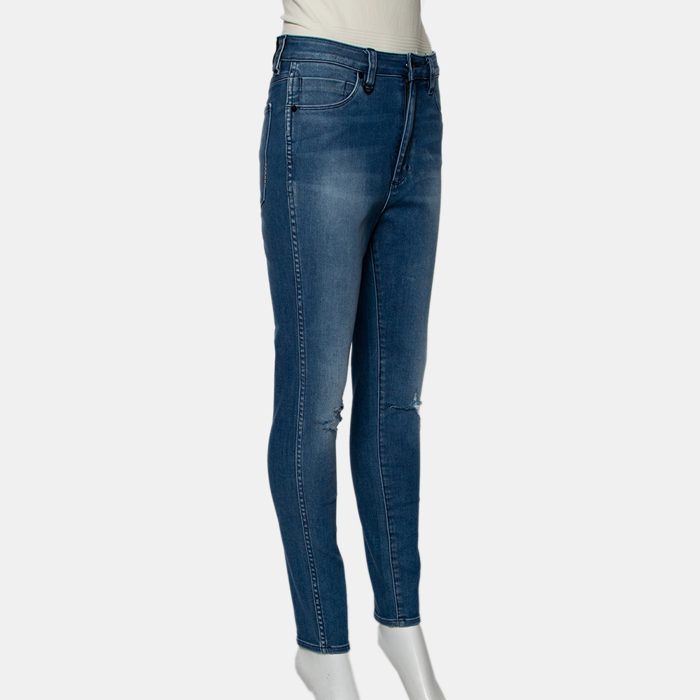 Neuw Blue Denim High Waist Skinny Distressed Marilyn Jeans M  - buy with discount