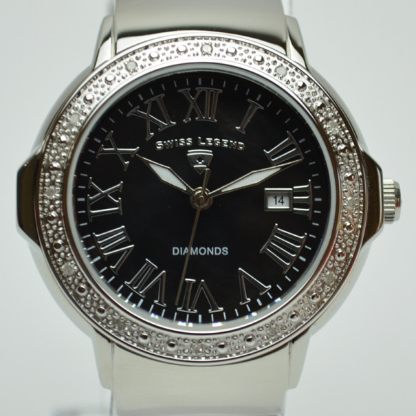 Swiss Legend South Beach Diamonds Black Ladies Wristwatch