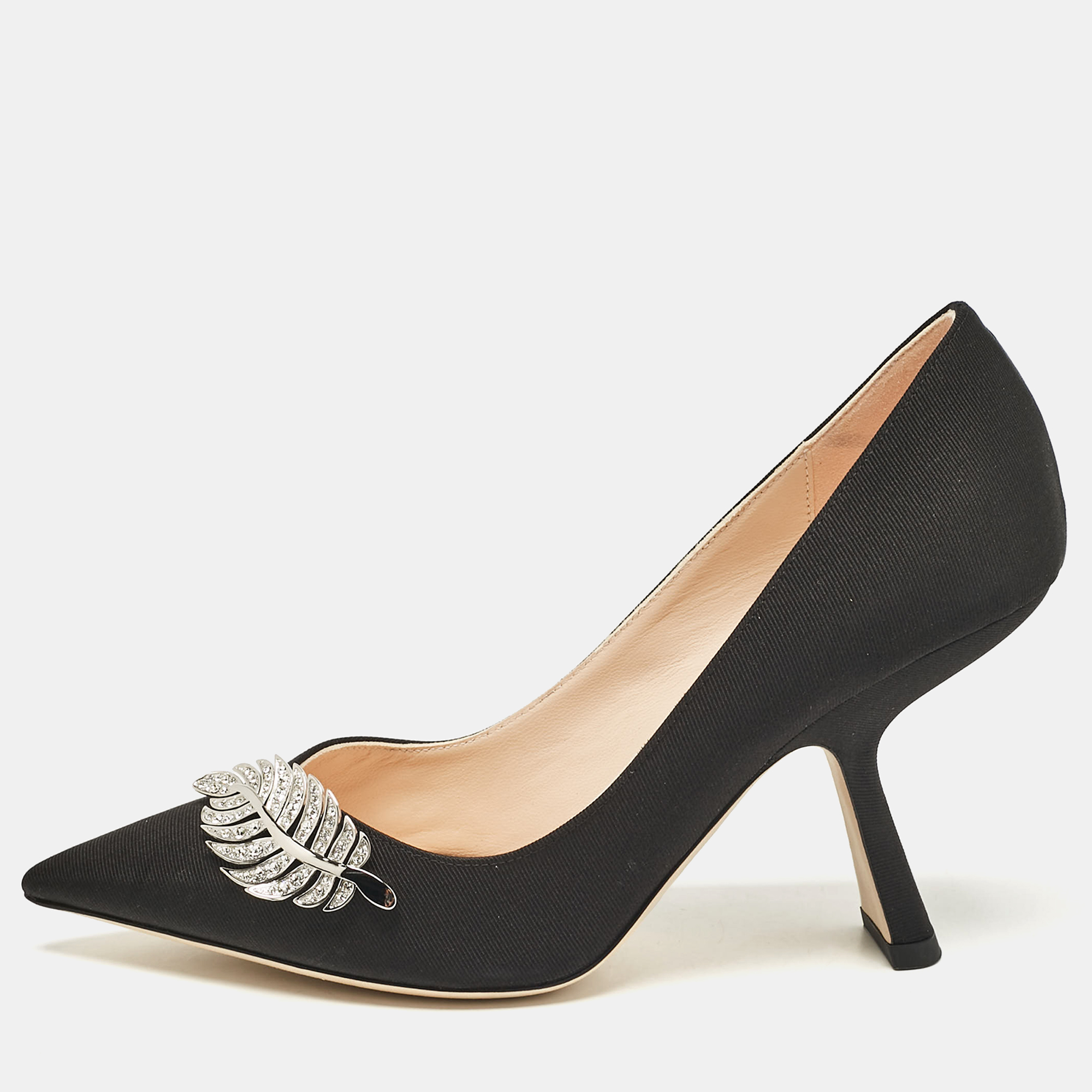 

Nicholas Kirkwood Black Grosgrain Monstera Pumps Size