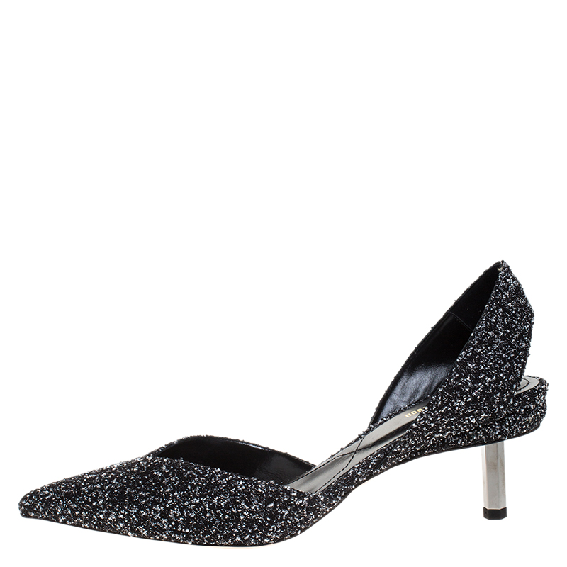 

Nicholas Kirkwood Black/White Tweed Fabric Polly Boucl÷ Slingback Pointed Toe Sandals Size