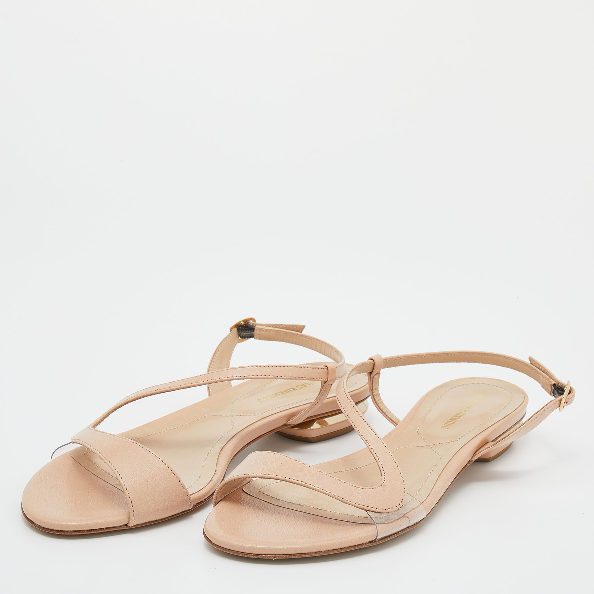 

Nicholas Kirkwood Beige Leather Slingback Sandals Size