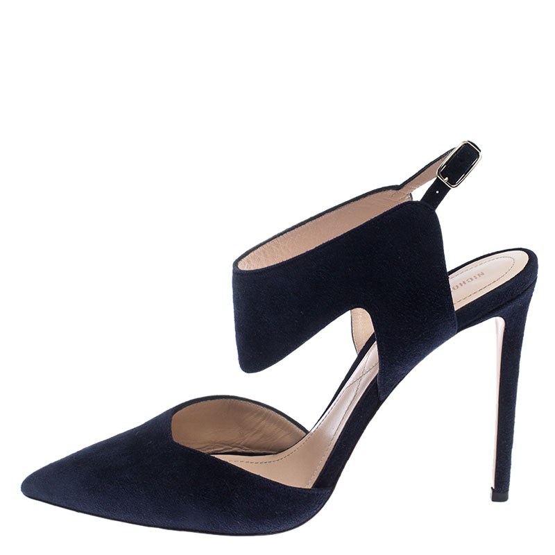 

Nicholas kirkwood Blue Suede Leda Ankle Strap Pumps Size