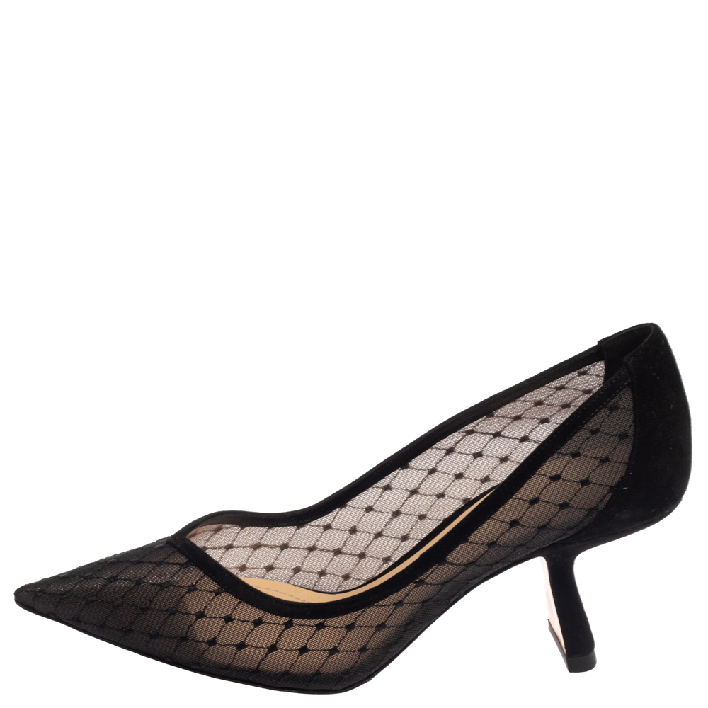 

Nicholas Kirkwood Black Mesh and Suede Lexi Pumps Size