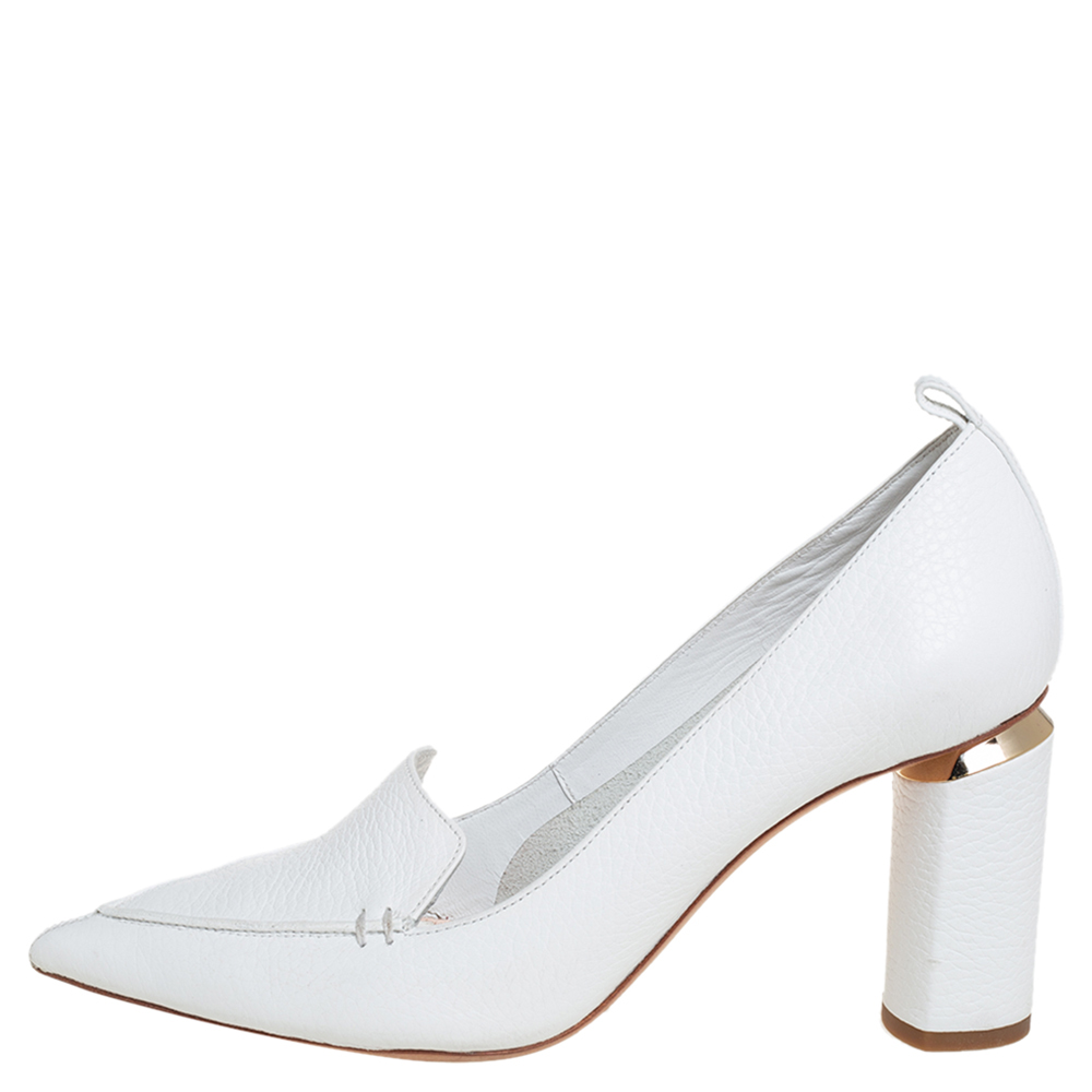 

Nicholas Kirkwood White Leather Beya Pumps Size