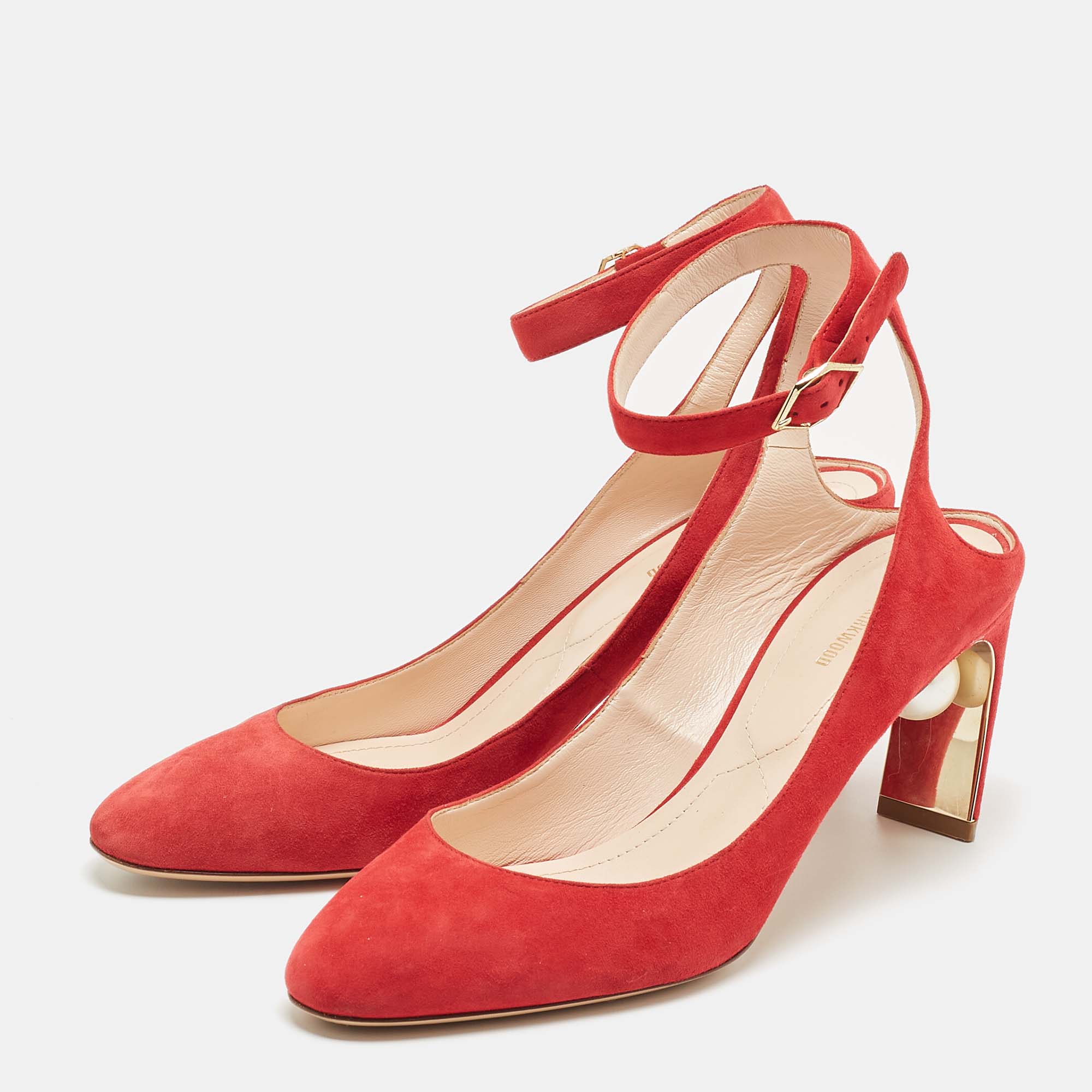 

Nicholas Kirkwood Red Suede Maeva Pumps Size