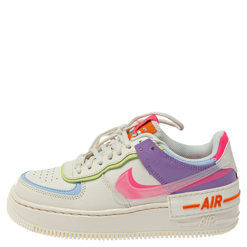 

Nike WMNS Air Force 1 Shadow Pale Ivory/Digital Pink Sneakers Size, Metallic