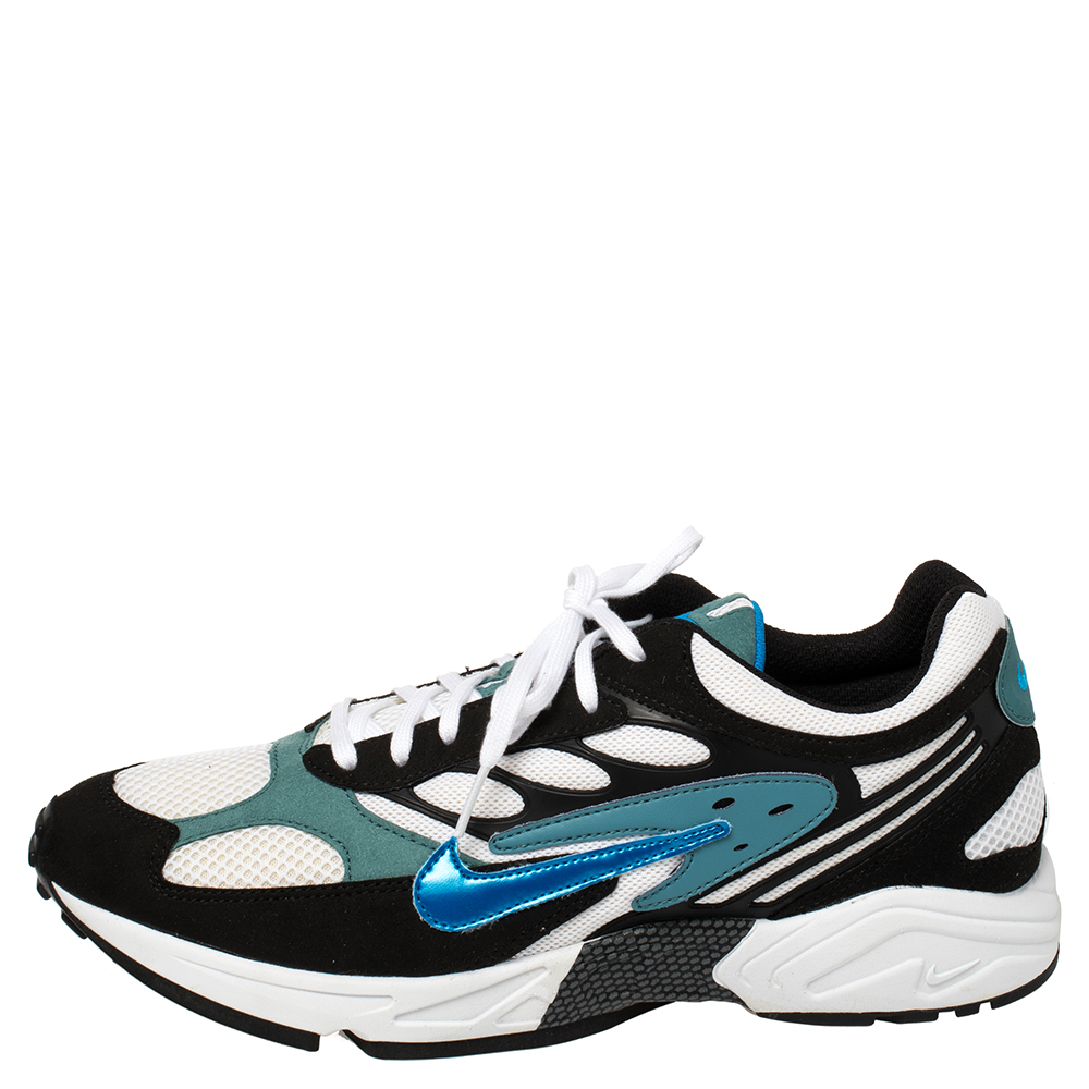 

Nike White/Black/Teal Blue Leather And Mesh Air Ghost Racer Size, Multicolor