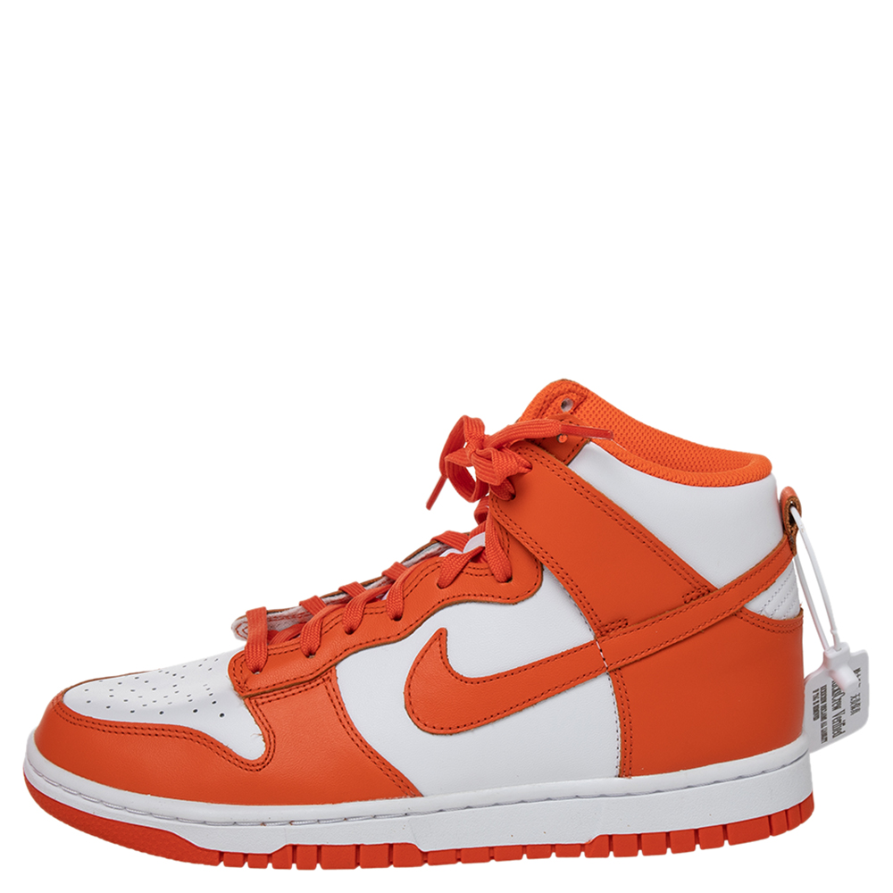 

Nike Orange/White Leather Dunk High Syracuse Sneakers Size