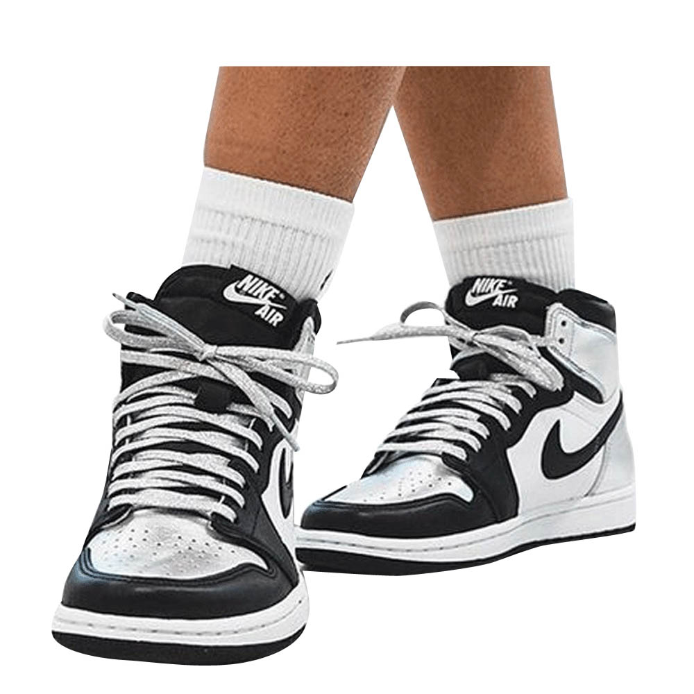 

Nike WMNS Jordan 1 Silver Toe Sneakers Size US 10W (EU, Black