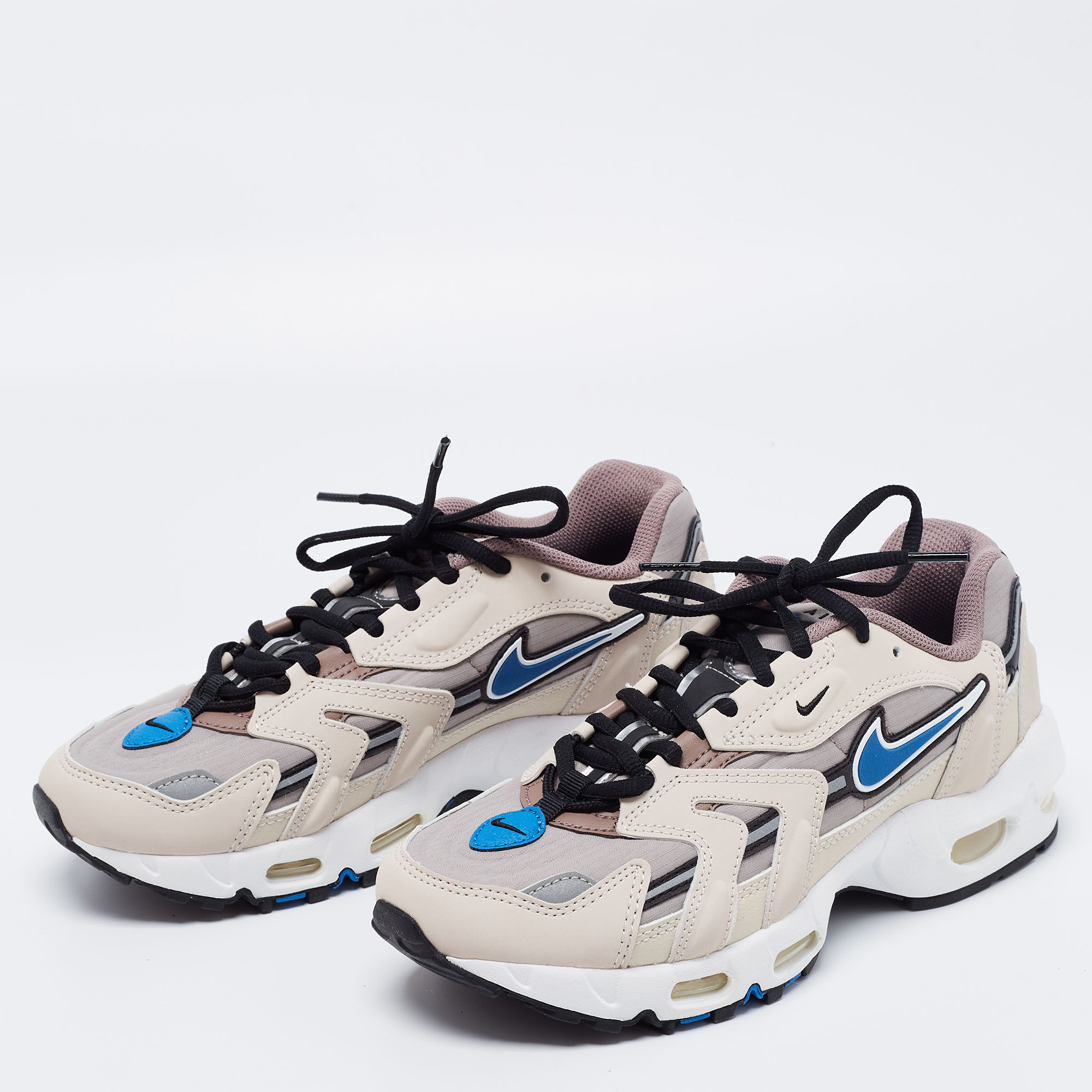 

Nike Multicolor Fabric and Leather Air Max 96 II Malt Taupe Haze Low-Top Sneakers Size