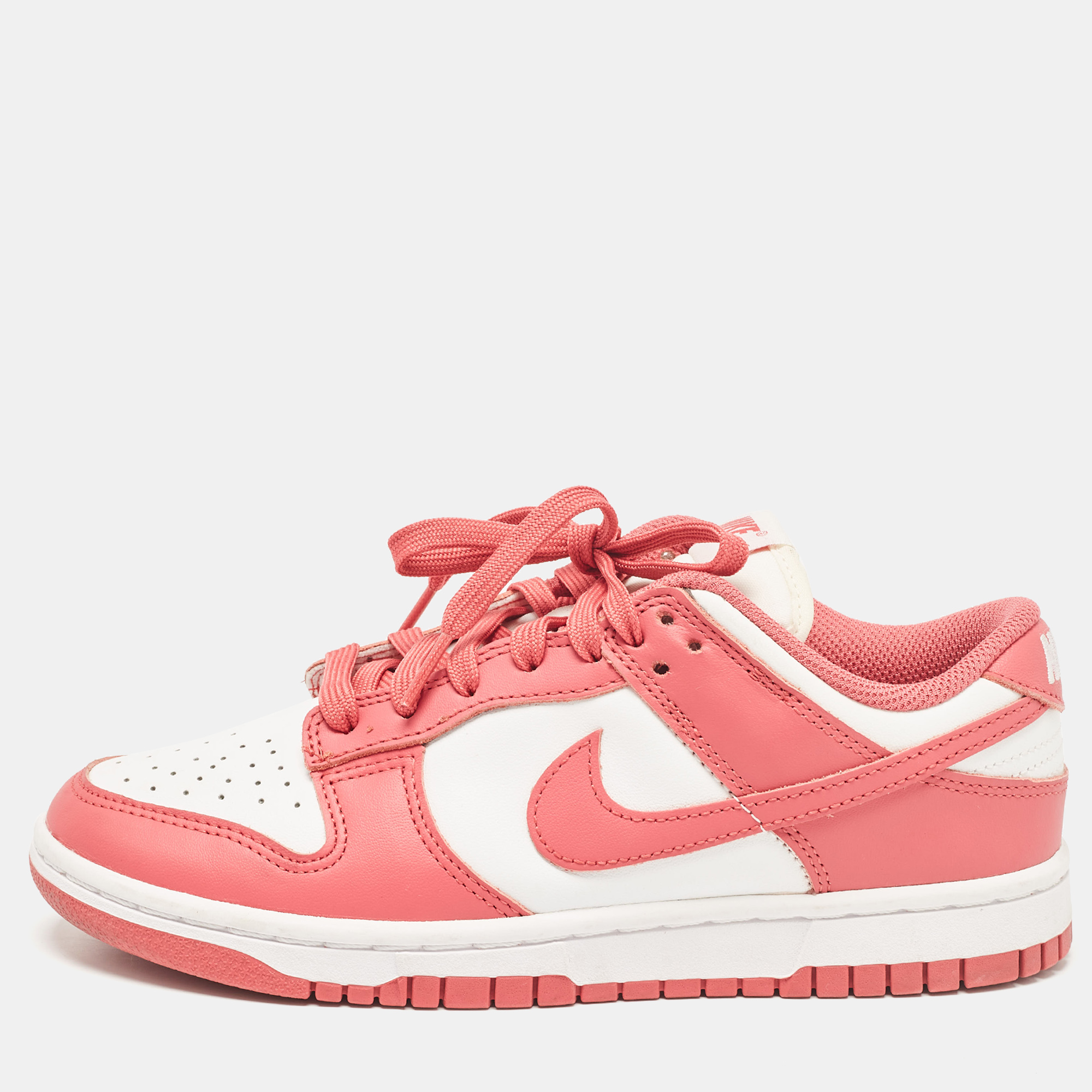 

Nike Pink/White Leather Dunk Low Archeo Pink Sneakers Size 38