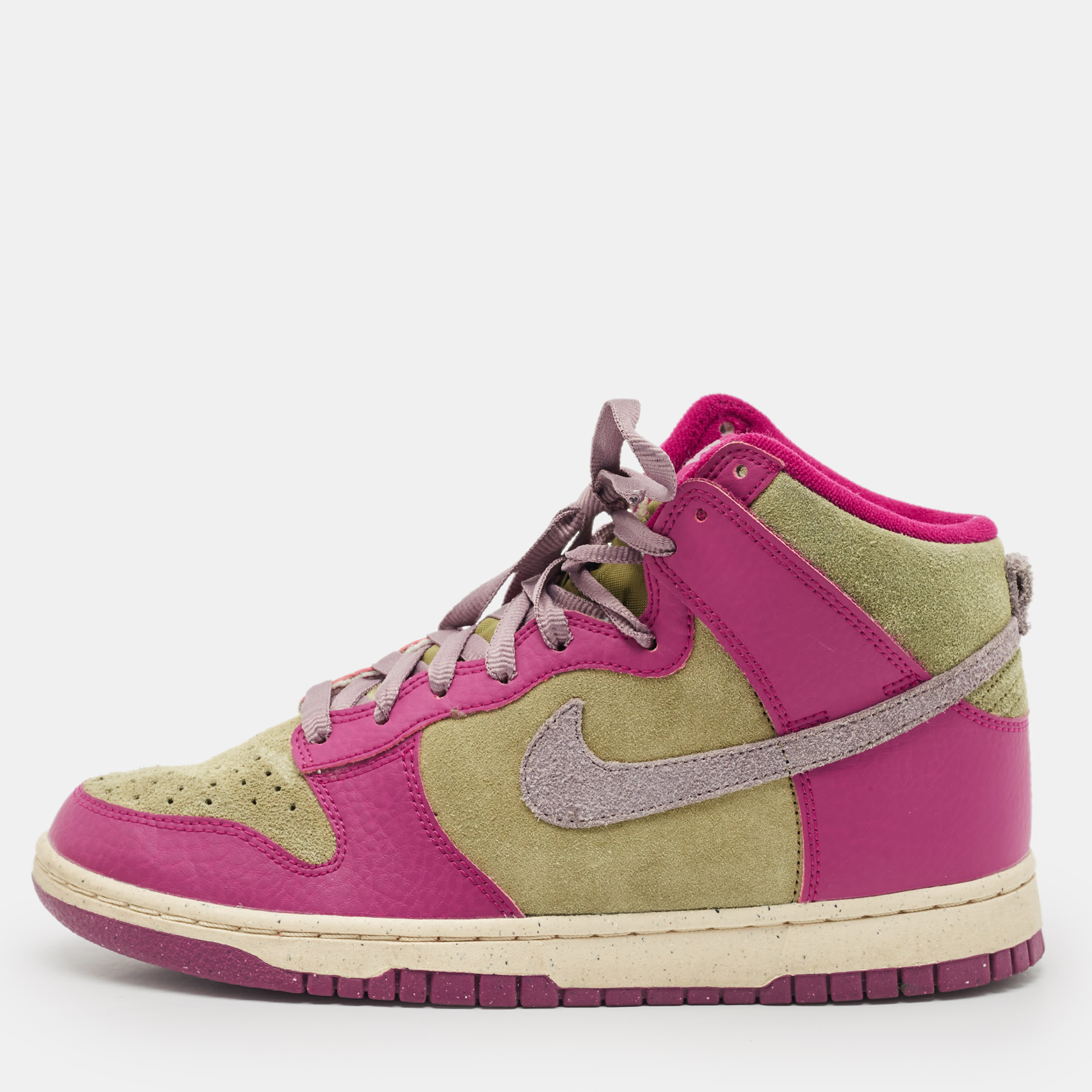 

Nike Multicolor Leather And Suede Dunk Dynamic Berry High Sneakers Size 38.5