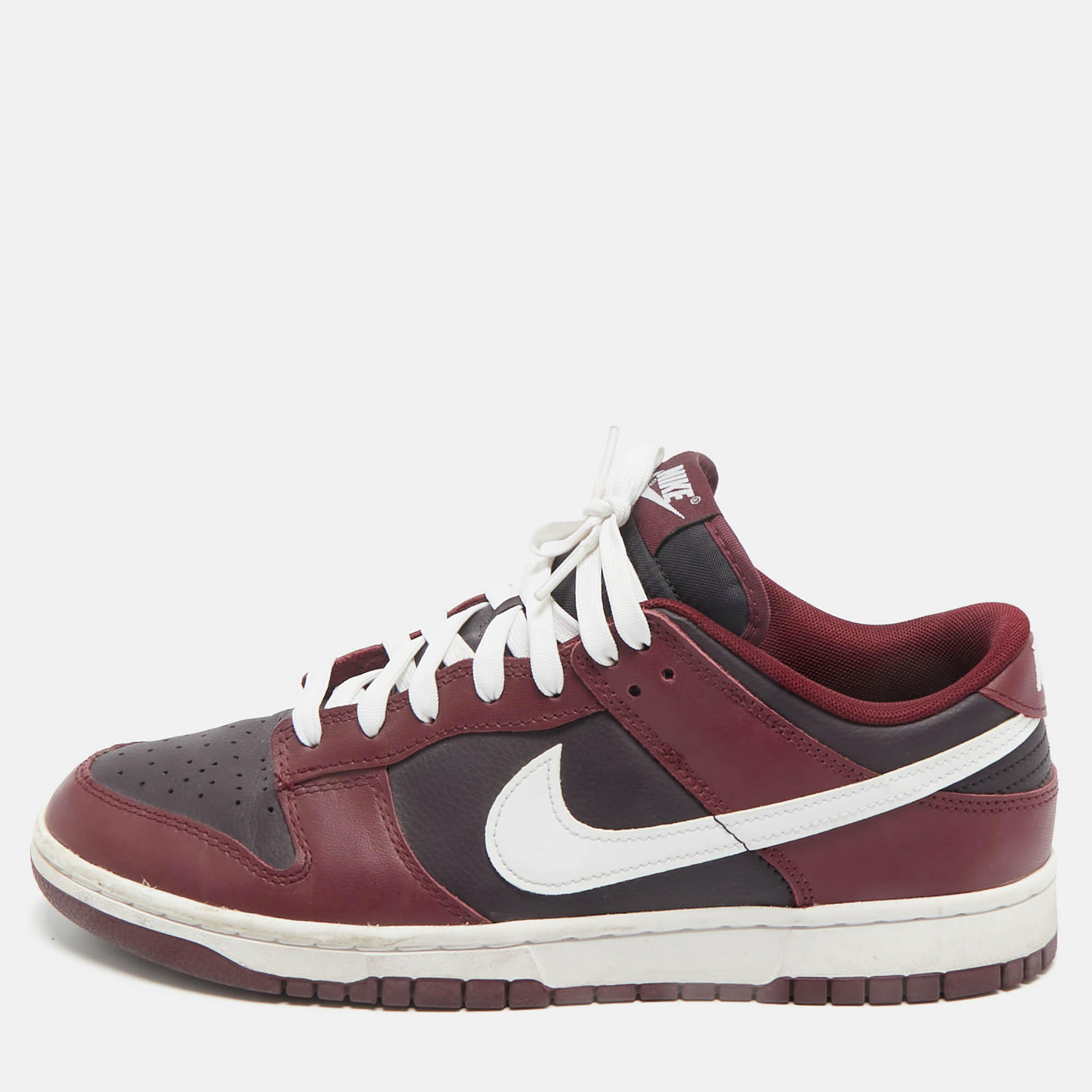 

Nike Burgundy Leather Dunk Low Dark Beetroot Sneakers Size 44
