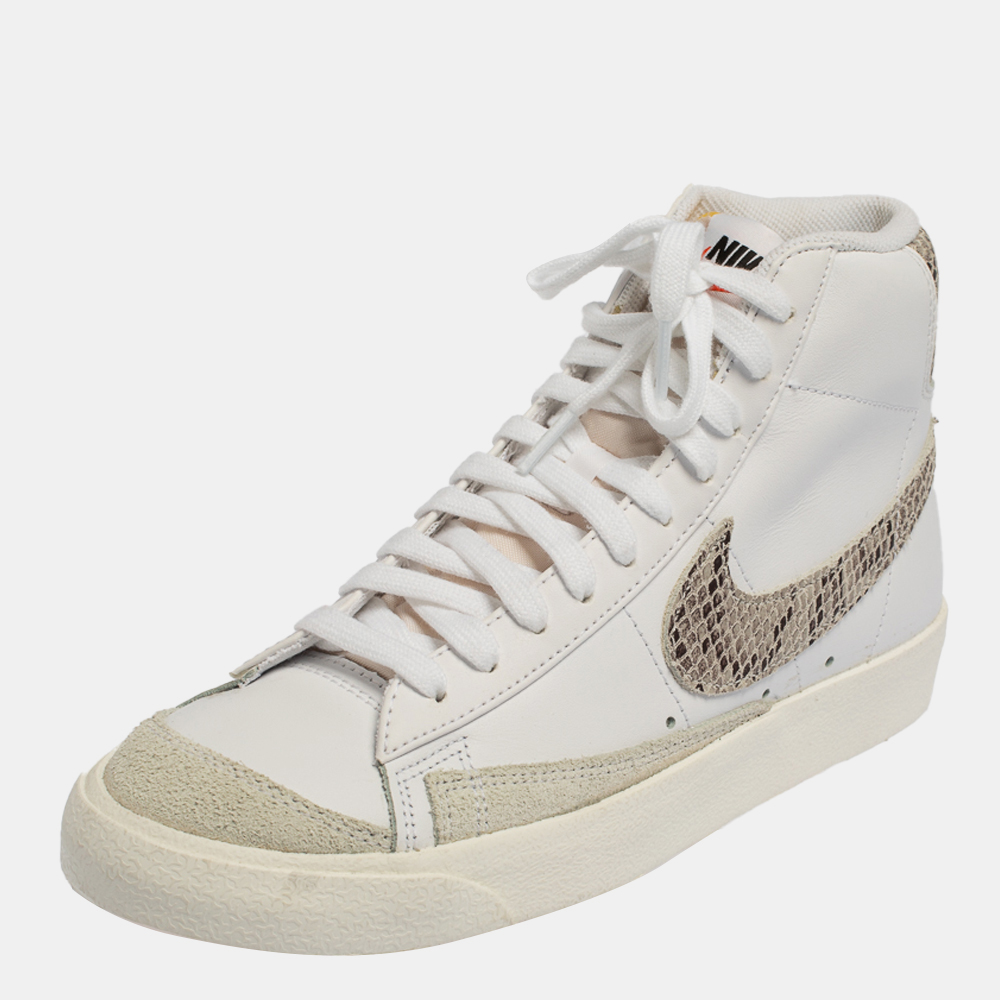 

Nike Blazer Mid '77 Vintage Grey/White Suede And Snakeskin Embossed High Top Sneakers Size