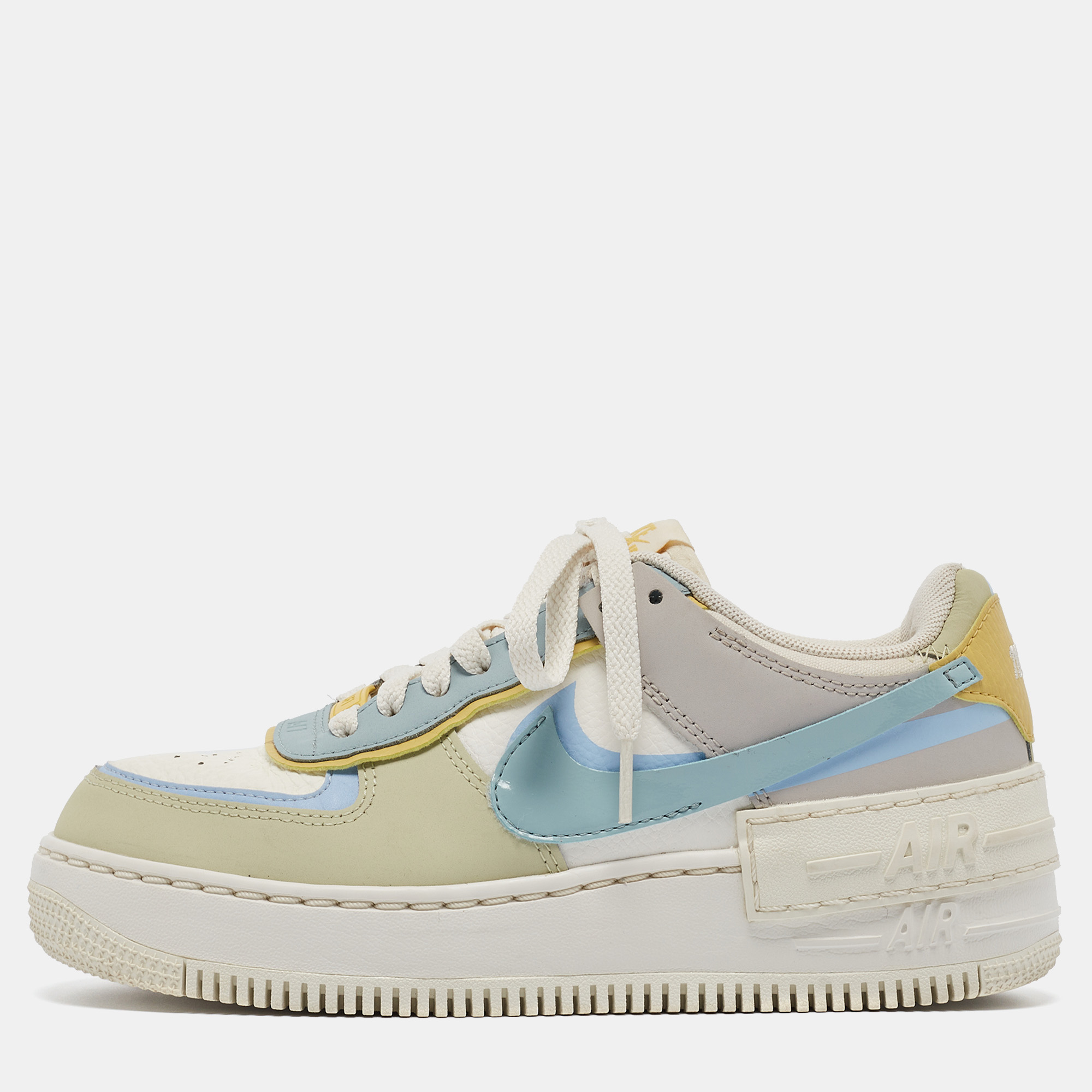 

Nike Multicolor Leather Air Force 1 Low Shadow Ocean Cube Sneakers Size 37.5