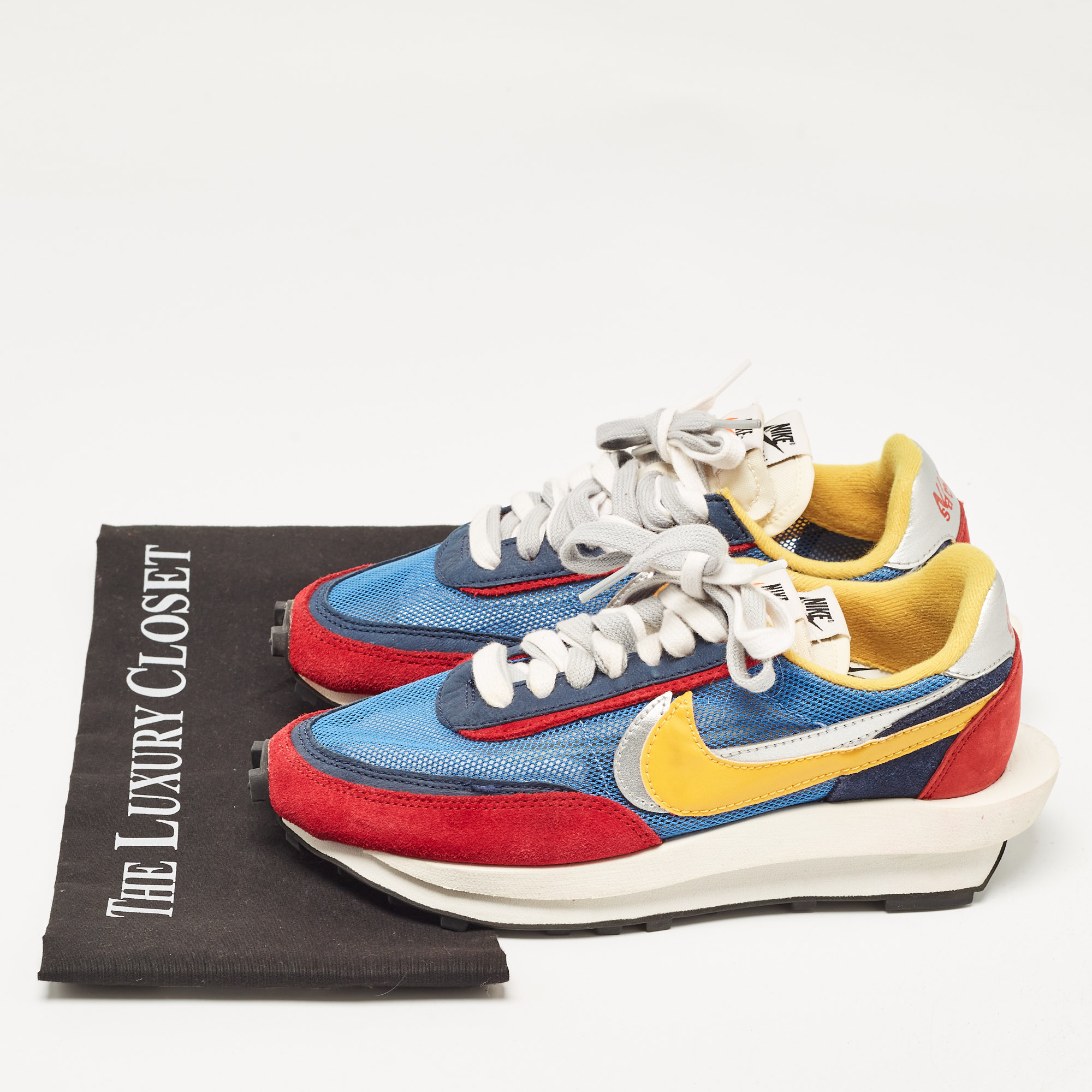 Nike x Sacai Multicolor Leather and Suede  LD Waffle Varsity Blue Sneakers Size 38 