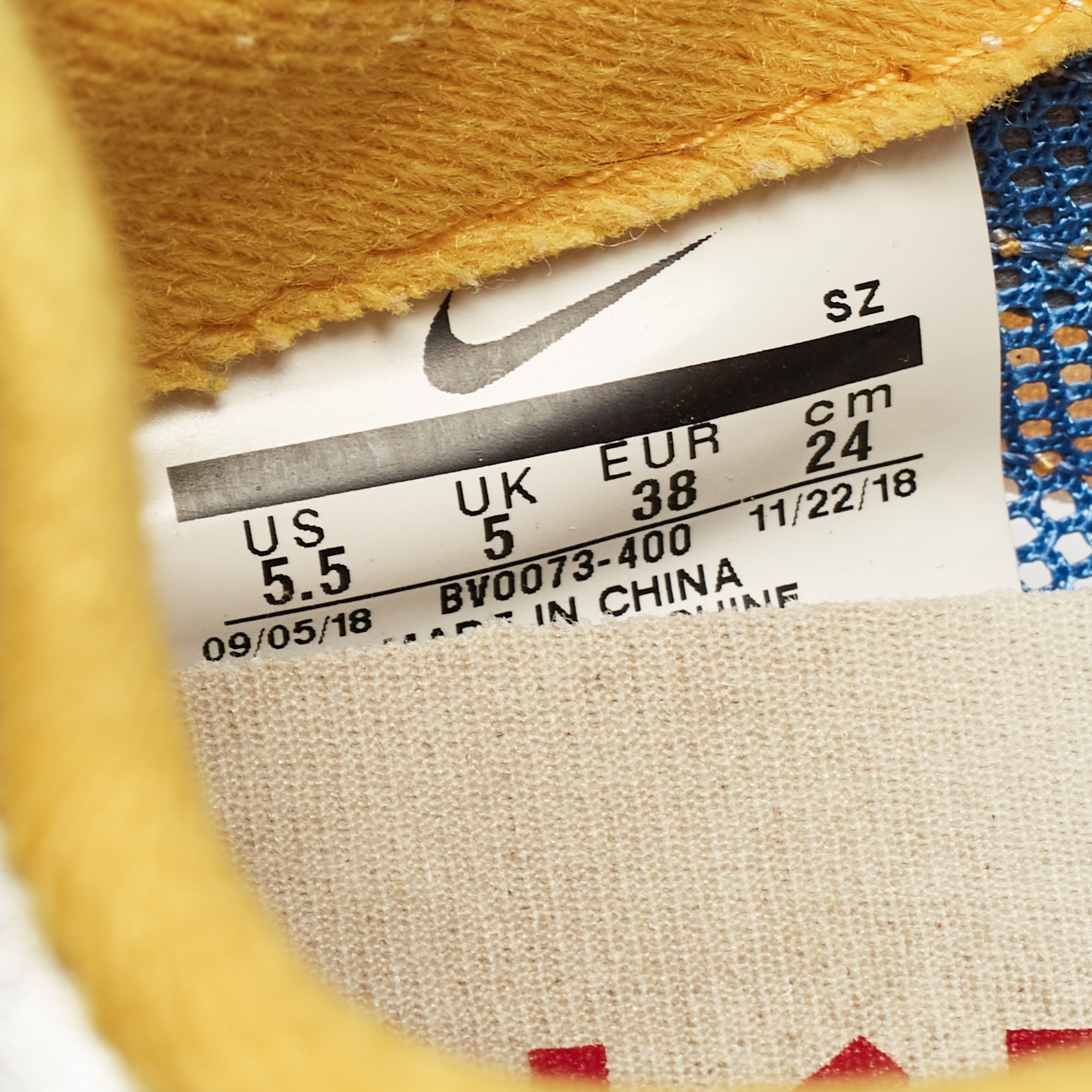 Nike x Sacai Multicolor Leather and Suede  LD Waffle Varsity Blue Sneakers Size 38 